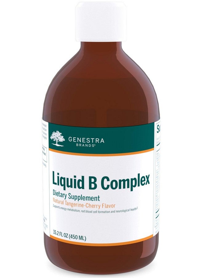 Genestra Brands Liquid B Complex | Broad Spectrum B-Vitamin Complex to Support Energy Metabolism, Red Blood Cell Formation, and Neurological Health | 15.2 fl. oz. | Natural Tangerine-Cherry Flavor - Image 1