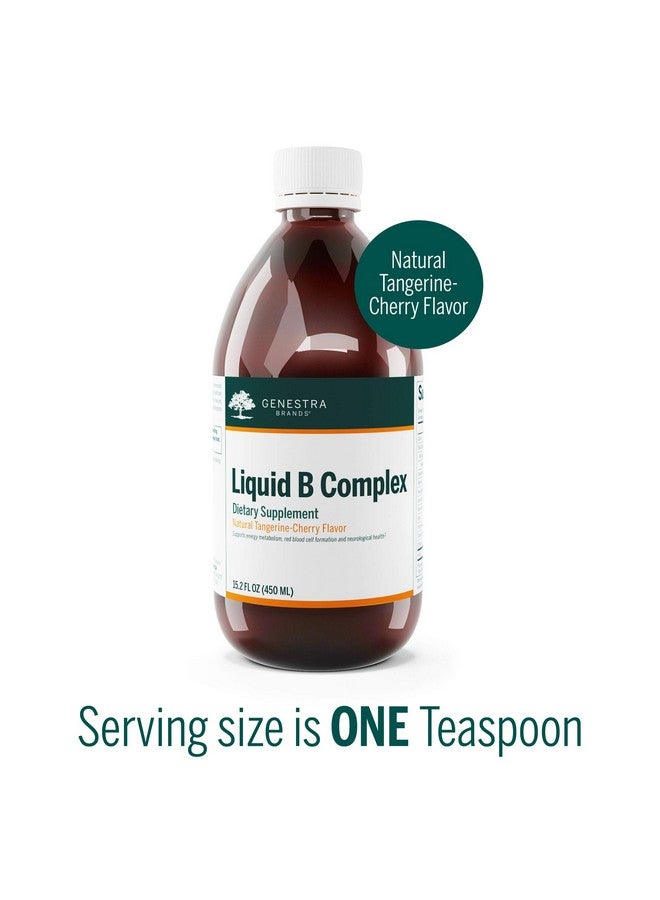 Genestra Brands Liquid B Complex | Broad Spectrum B-Vitamin Complex to Support Energy Metabolism, Red Blood Cell Formation, and Neurological Health | 15.2 fl. oz. | Natural Tangerine-Cherry Flavor - Image 3