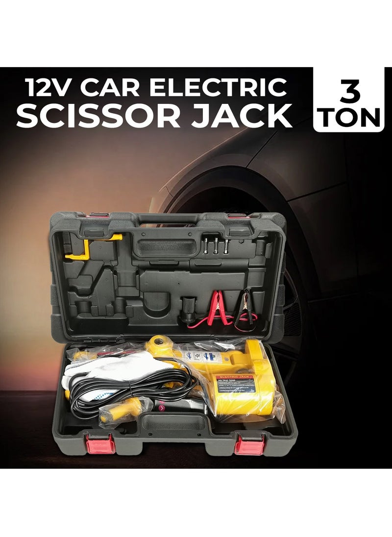 3XR 3 Ton Car Jack, 12V Car Electric Scissor Jack Lift 12-37/17-42cm Range For SUV/MPV  - Image 3