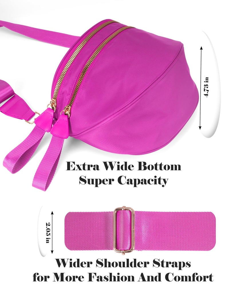 MEISEY Pure Colour Crossbody Bag Bum Bag for Women,Spacious Purse Fanny Packs Belt Bag,Oversized Bum Bag (Colour Bum Bag-Rose) - Image 5