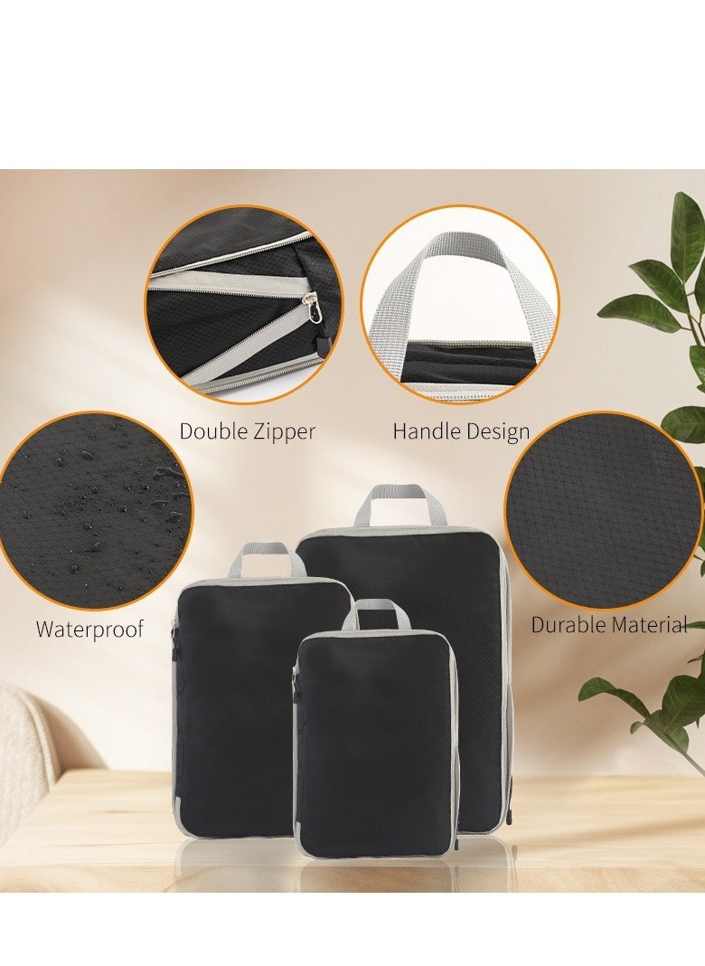 DUNISO 4-piece travel compression storage bag, waterproof clothing storage bag, compressible clothing, luggage organizer, suitable for business travel and travel  - Image 3