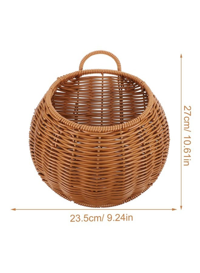 Yardwe Woven Storage Basket Boho Wall Hanging Planter Vegetable Fruit Wicker Storage Baskets Flower Holder Organizer for Kitchen Bathroom Home Restaurant - Image 3