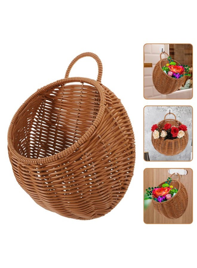 Yardwe Woven Storage Basket Boho Wall Hanging Planter Vegetable Fruit Wicker Storage Baskets Flower Holder Organizer for Kitchen Bathroom Home Restaurant - Image 4