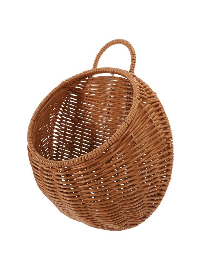 Yardwe Woven Storage Basket Boho Wall Hanging Planter Vegetable Fruit Wicker Storage Baskets Flower Holder Organizer for Kitchen Bathroom Home Restaurant - Image 1