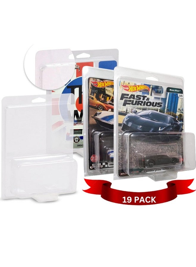 EVORETRO Clamshell Premium Protector Case Compatible With Premium Hot Wheels Pop Culture Series - 0.60Mm Thick Clear Pet Protector Packs Blister For Toy Car Set (Pack Of 19) - Image 1
