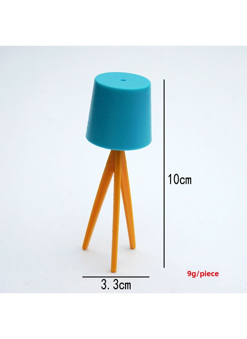 Miniature Dollhouse Furniture Playset Toy Blue table lamp 