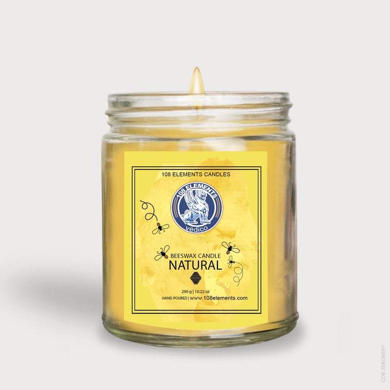 108 ELEMENTS Beeswax Candlebee Wax Candle air Purifier Hand Poured Pure Beeswax Jar Candles - Image 1