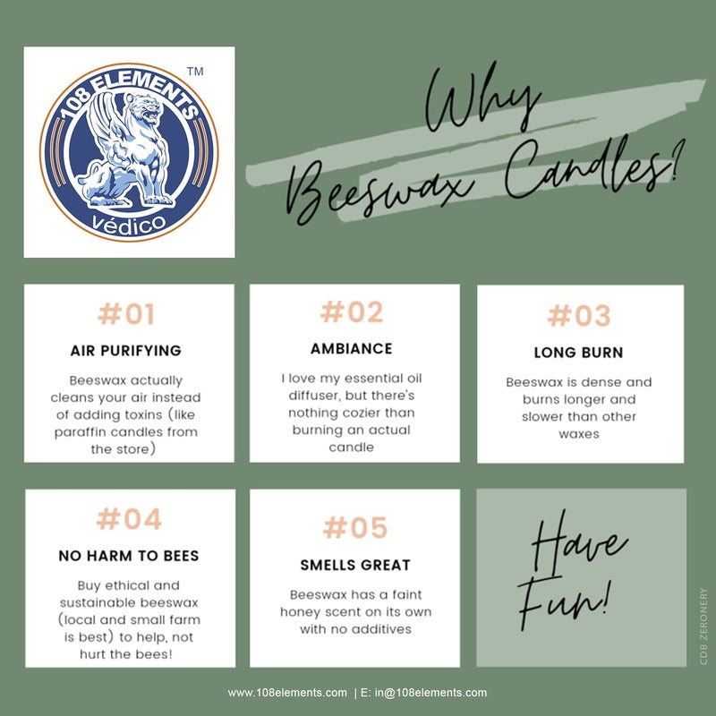 108 ELEMENTS Beeswax Candlebee Wax Candle air Purifier Hand Poured Pure Beeswax Jar Candles - Image 3