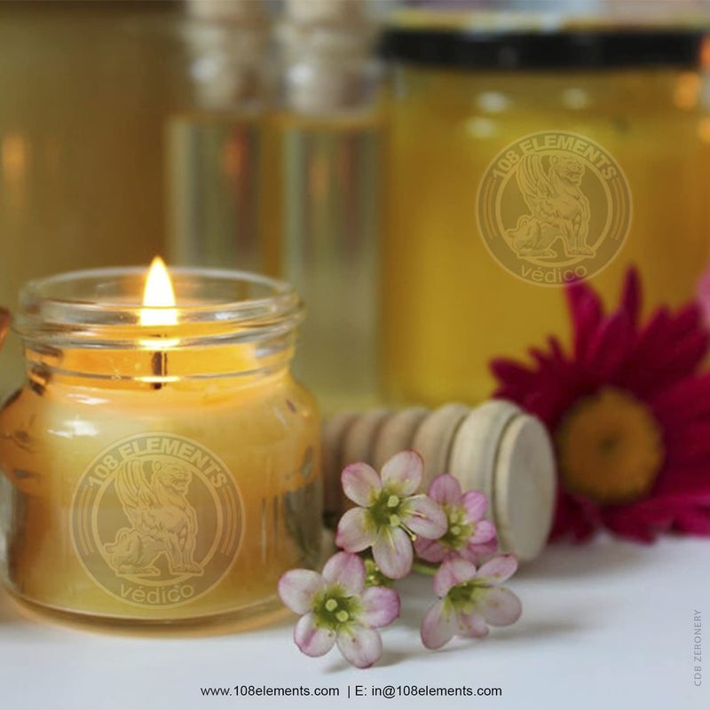 108 ELEMENTS Beeswax Candlebee Wax Candle air Purifier Hand Poured Pure Beeswax Jar Candles - Image 2
