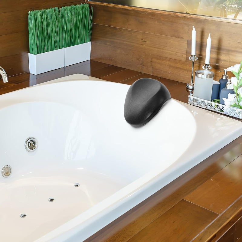 ABOOFAN Bath Pillow with Non-Slip Suction Cups Waterproof Neck and Head Support Cushion for Bathtub and Sink Hair Washing, Fast-Drying Dark Bath Cushion for Relaxation and Neck Protection - Image 4