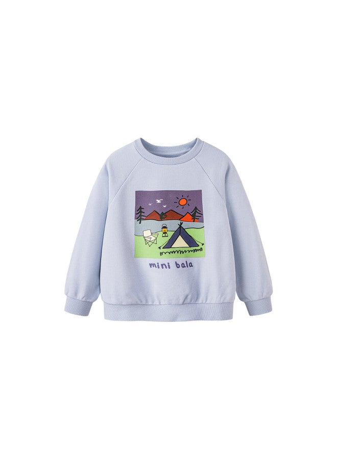 Minibala Kids Boys Girls Sweatshirt Mountain Outdoor Style Loose Fit Skin-friendly Cute Print  Spring New Arrival - Image 4