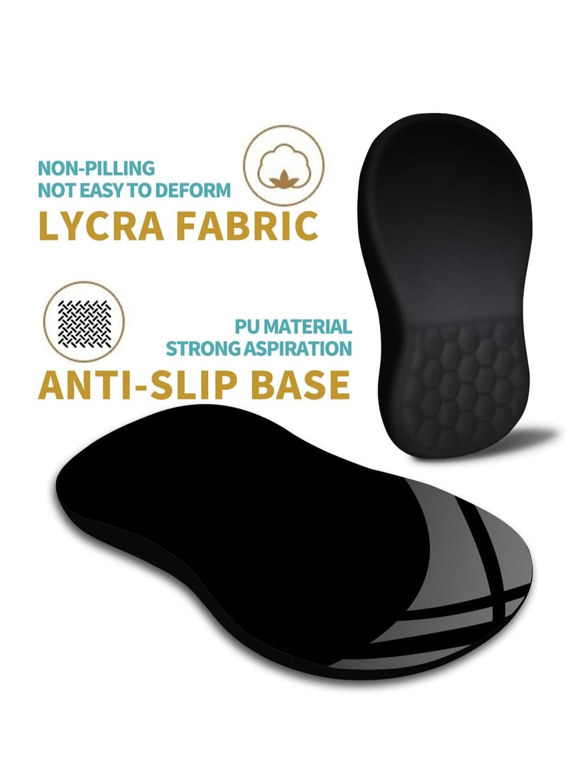 Comfortable wrist supports the mouse base, with massage design, for pain relief - anti slip polyurethane memory foam wireless and desktop 12 × 8 inch black  - Image 2