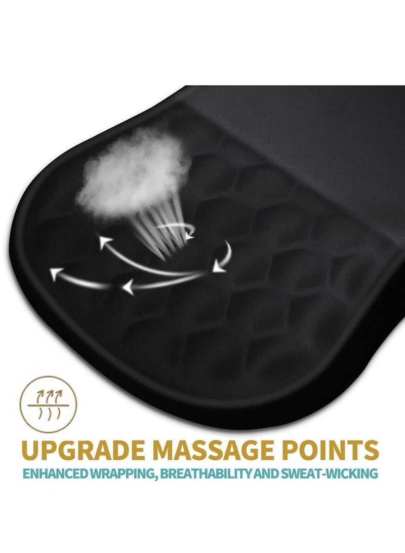 Comfortable Wrist Supports the Mouse Base, With Massage Design, For Pain Relief - Anti Slip Polyurethane Memory Foam Wireless and Desktop 12 × 8 Inch Black - Image 4