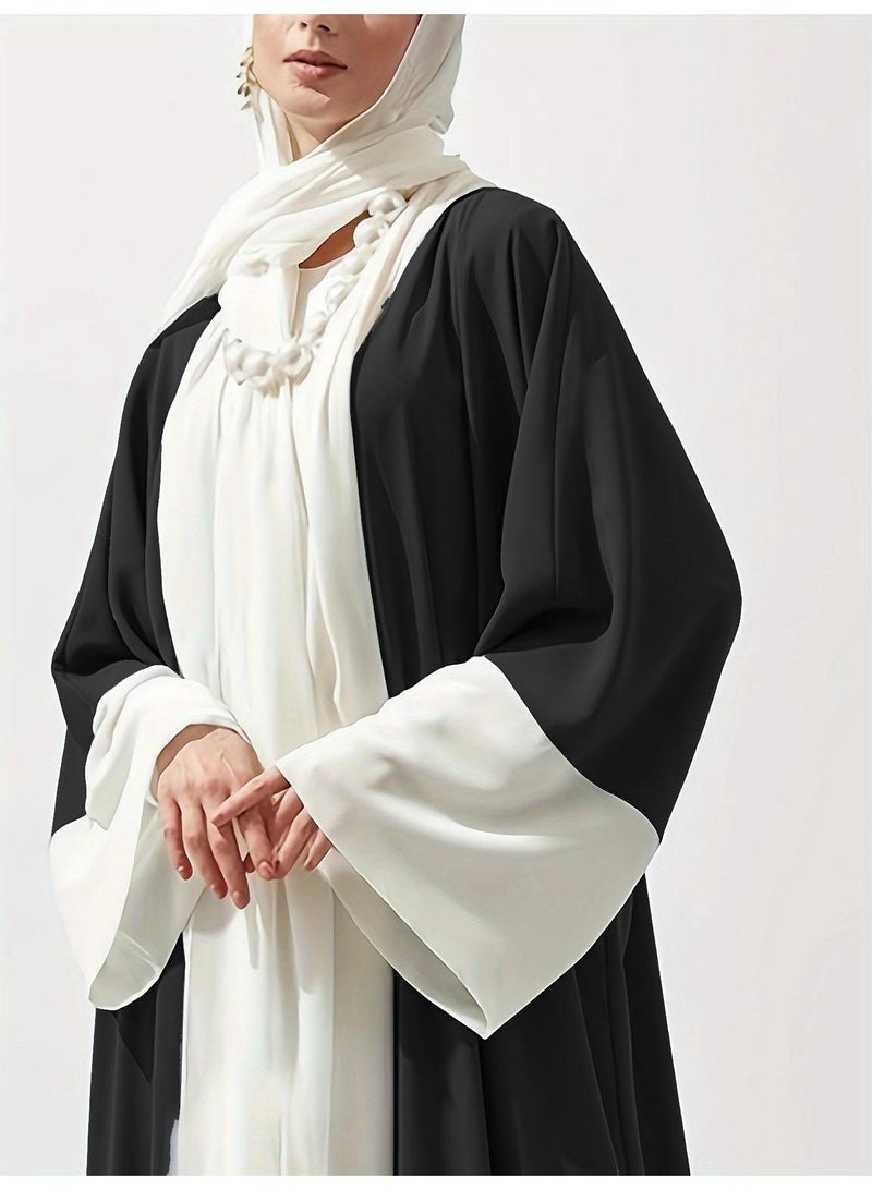 Y&D Bust 140cm Skirt Length 143cm Breathable Loose Contrast Color Drop Feeling Cardigan Robe - Image 1