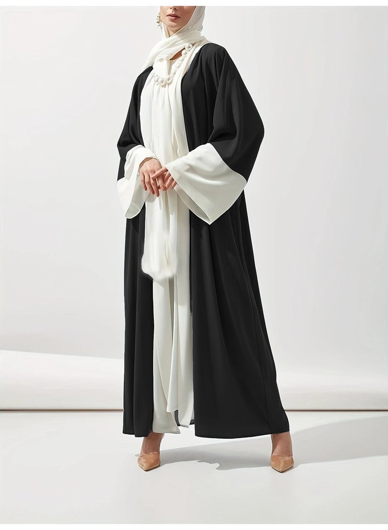 Y&D Bust 140cm Skirt Length 143cm Breathable Loose Contrast Color Drop Feeling Cardigan Robe - Image 3