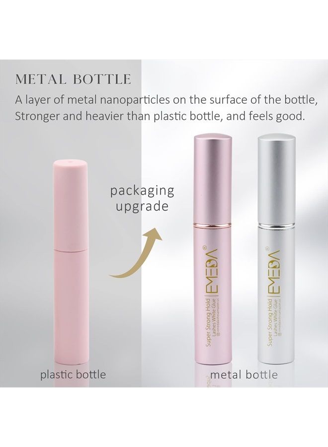 EMEDA Eyelash Glue for False Lashes Super Strong Hold Long Lasting 24H Waterproof Latex Free Best Lash Glue Eyes Strip White Clear Lash Adhesive 5ml 0.17oz - Image 2