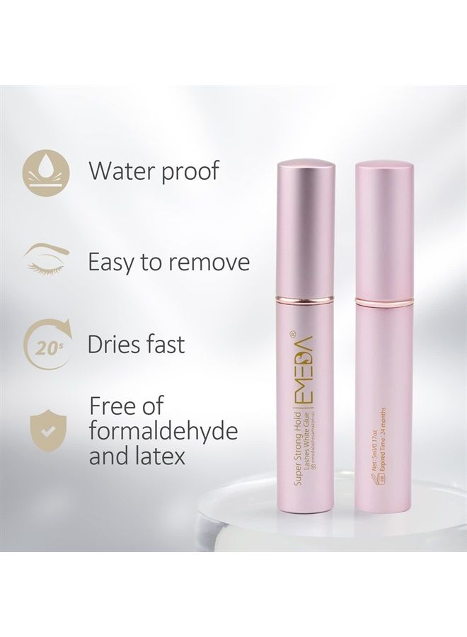 EMEDA Eyelash Glue for False Lashes Super Strong Hold Long Lasting 24H Waterproof Latex Free Best Lash Glue Eyes Strip White Clear Lash Adhesive 5ml 0.17oz - Image 4