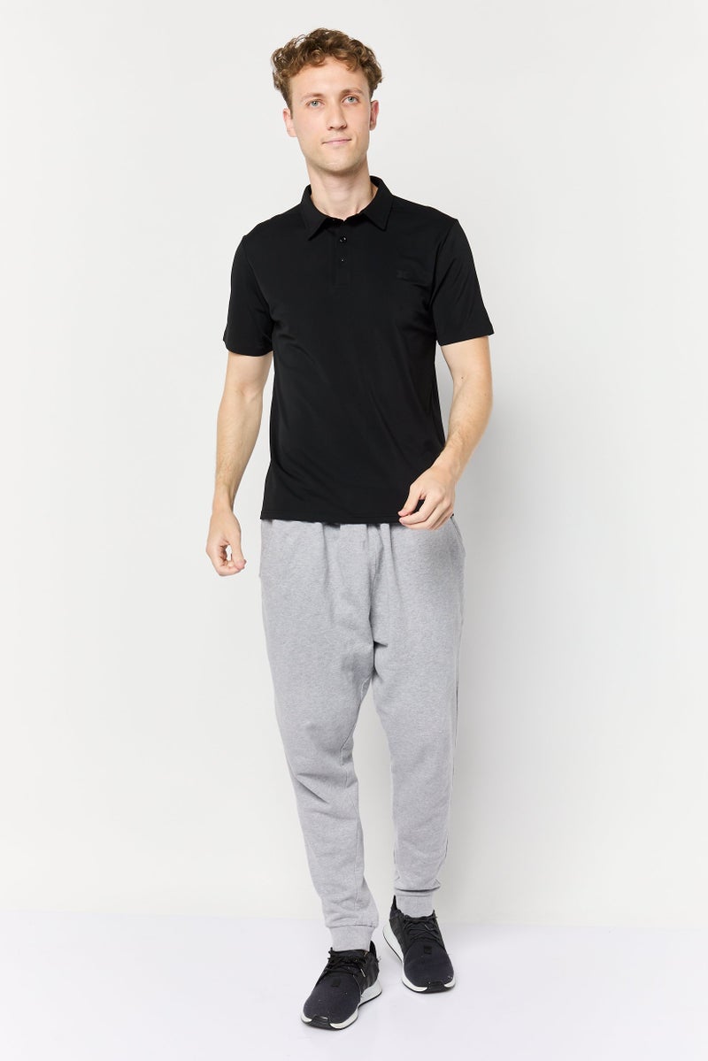 RBX Men Sportswear Fit Brand Logo Short Sleeve Outdoor Polo Shirt, Black - Image 4