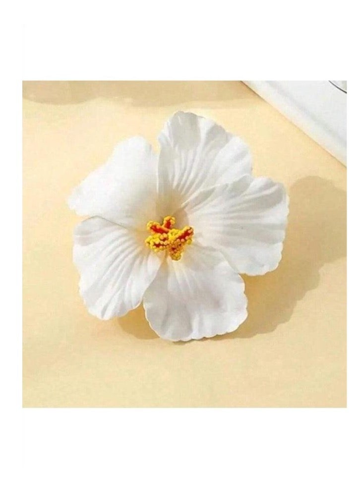 4pcs Hawaiian Flower Hair Clips, 4pcs inch Artificial Flower Hair Clip, Bohemian Style Hibiscus Flower Hair Clip, Suitable for Holiday, Beach, Party, Summer Girls, Tropical Flower Hair Accessories Holiday Gifts - Image 4