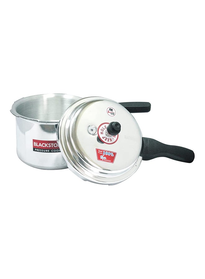 BLACKSTONE 3.0 Liter Virgin Aluminum Pressure Cooker with Outer Lid and Ergonomic Black Handles for Fast Kitchen Cooking Steaming Rice Meat and Vegetables - Image 4