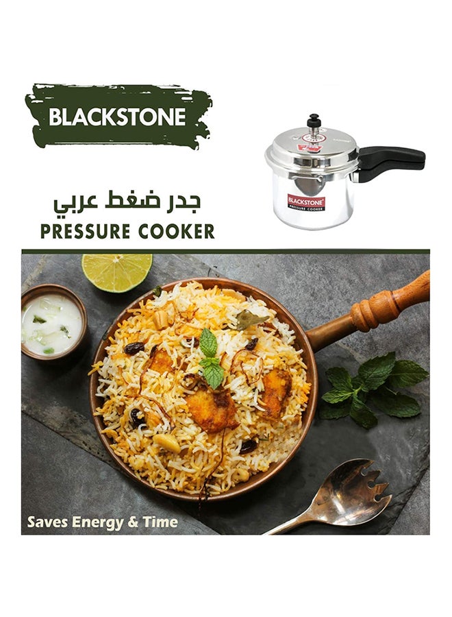 BLACKSTONE 3.0 Liter Virgin Aluminum Pressure Cooker with Outer Lid and Ergonomic Black Handles for Fast Kitchen Cooking Steaming Rice Meat and Vegetables - Image 5