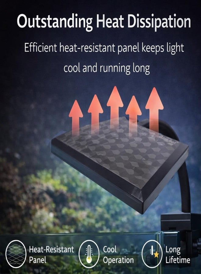 مصباح VAYINATO Flat Nano S4 WRGB LED لأحواض السمك (16 واط) - مصباح حوض نباتي بمشبك مع رأس مرن قابل للتعديل 360 درجة لأحواض السمك النانوية - Image 4