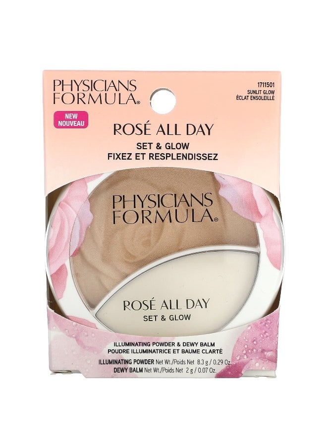 Physician's Formula Physicians Formula, Rosé All Day, Set & Glow, Illuminating Powder & Dewy Balm, 1711501 Sunlit Glow, 1 Count  - Image 2
