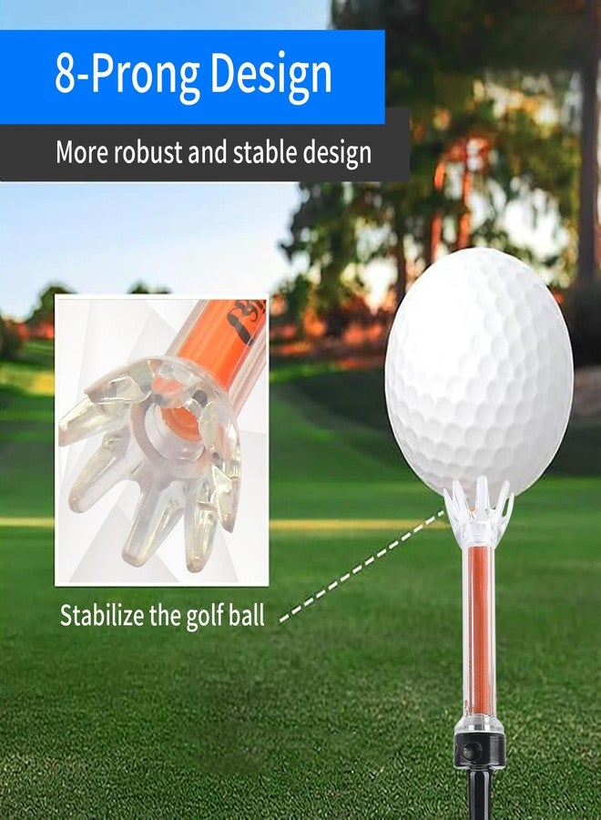 Patravious Magnetic Plastic Golf Tees, 5 Pcs Professional Long Golf Tees 3 1/2, Premium 8 Prongs Design Enhanced Durability & Stability, Precision Height Markers for Perfect Trajectory, Golf Accessories for Men - Image 2