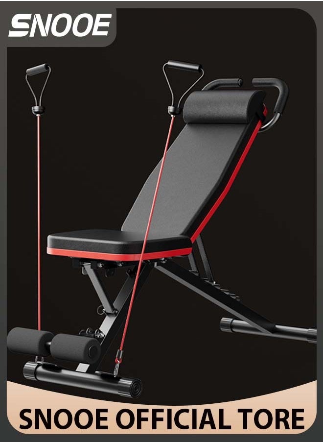 Snooe - Adjustable Weight Bench, Strength Training Bench Foldable Incline Decline Bench for Full Body Workout Bench Press for Home Gym - Image 1