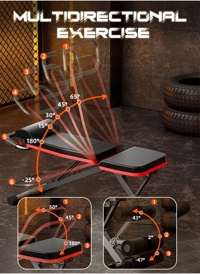 Snooe - Adjustable Weight Bench, Strength Training Bench Foldable Incline Decline Bench for Full Body Workout Bench Press for Home Gym - Image 1