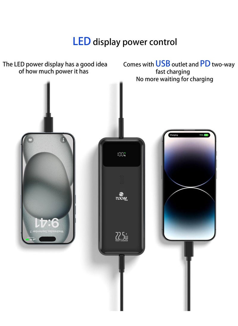 Zoom Plus - ZP-20 20000mAh 22.5W Ultra Fast Charging Power Bank 1 Input 1 Output External Battery Pack Black MAXIMO - Image 1