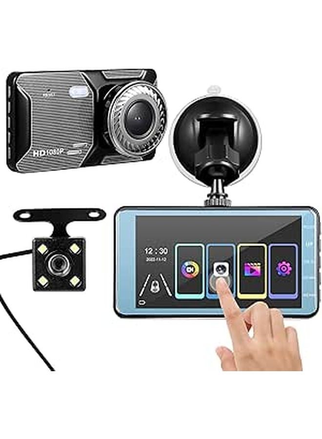 Dual Lens Dash Cam Front And Rear With Touch Screen Motion Detection Reversing Image - Image 1