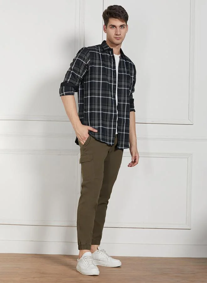 Dennis Lingo  Cotton Lycra Solid Stretchable Regular Fit Cargo Joggers for Men | Best Price UAE