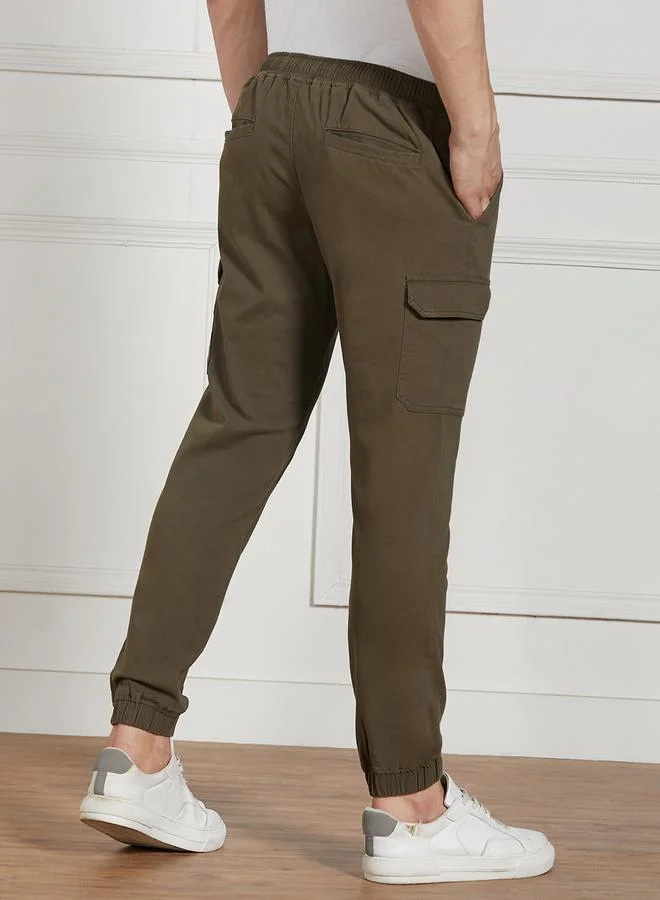 Dennis Lingo  Cotton Lycra Solid Stretchable Regular Fit Cargo Joggers for Men | Best Price UAE