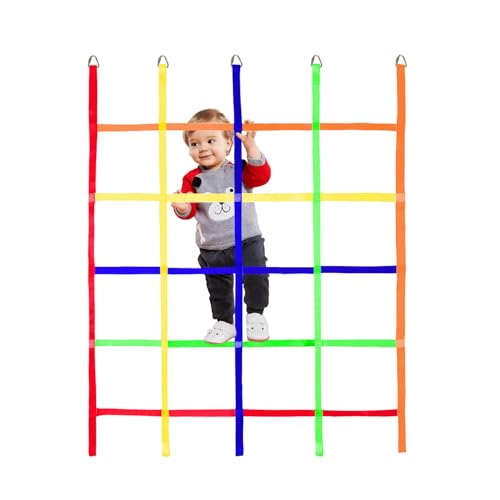 GAITWIN Climbing Cargo NetNinja Warrior Obstacle Course for KidsRope Net Ladder Monkey Bars for Rock Wall Jungle Gyms Playground Ribbon Training for Indoor and Outdoor Swing Set Tree House - Image 1