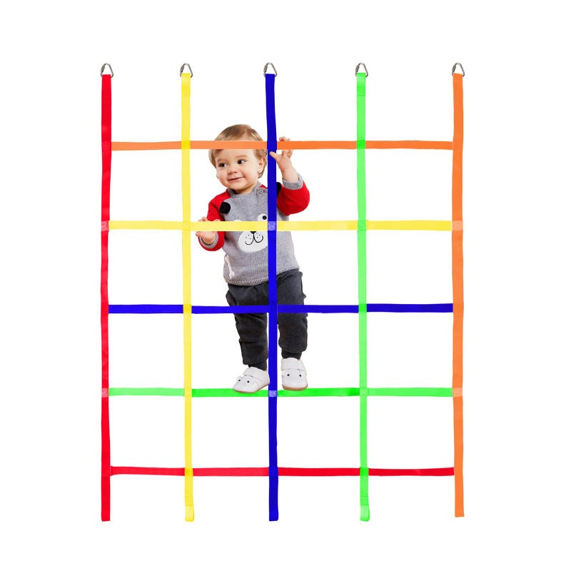 GAITWIN Climbing Cargo NetNinja Warrior Obstacle Course for KidsRope Net Ladder Monkey Bars for Rock Wall Jungle Gyms Playground Ribbon Training for Indoor and Outdoor Swing Set Tree House - Image 2