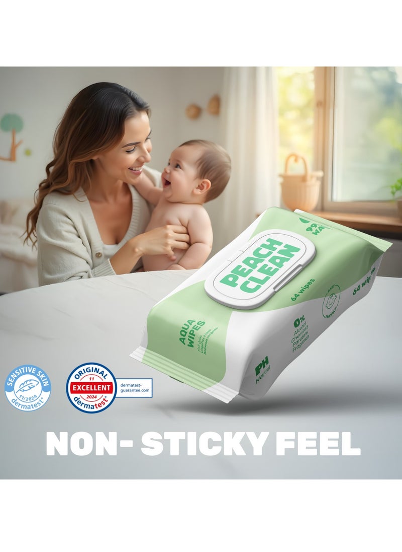 Baby Wipes 64 wipes x 3 Packs - Cleansing Water Wet Wipes for Babies & Adults - 99.9% Purified Multi Purpose Aqua Wipes - Ideal for Sensitive Skin & Gentle Baby Care - pzsku/ZE99A4D48E55176513CAAZ/45/1742470608/92bd13e8-6607-45f5-9a8b-9a30abd50407