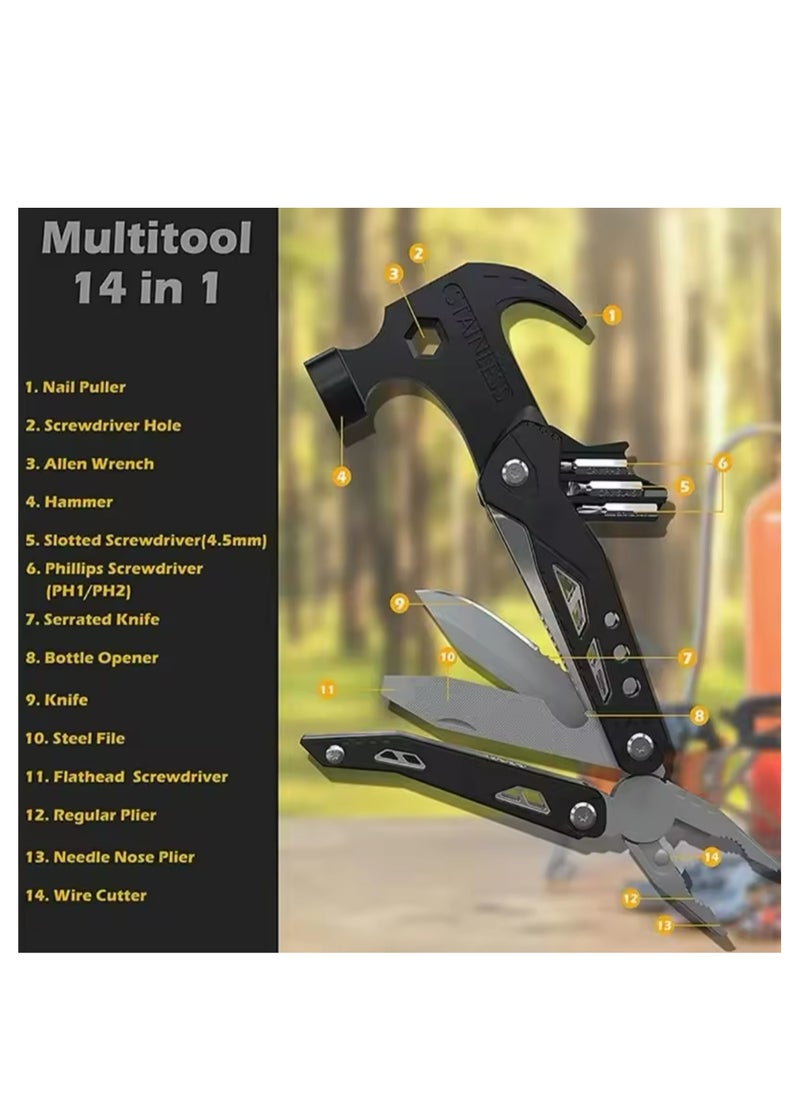 BLUE CORAL - Multifunctional Hammer Folding Pliers Wrench Screwdrivers Bottle Opener Combination Hand Tools For Outdoor Survival Camping - Image 1