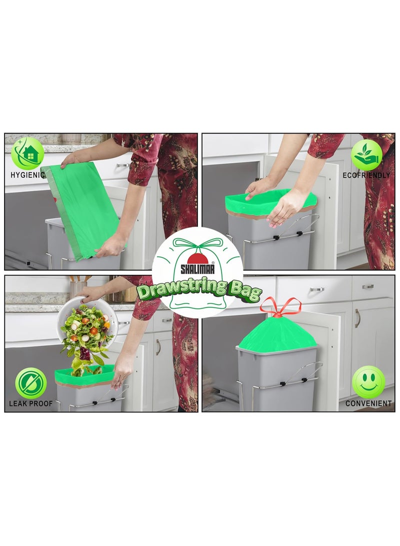 shalimar Shalimar Premium Drawstring Garbage Bag (Lavender Fragrance) – 120 Bags (4 Rolls) – 43 x 48 cm – Fits 4 to 5 Gallon Bins  – Small Trash/Dustbin Bags – Leak-Proof & Scented – Green  - Image 5