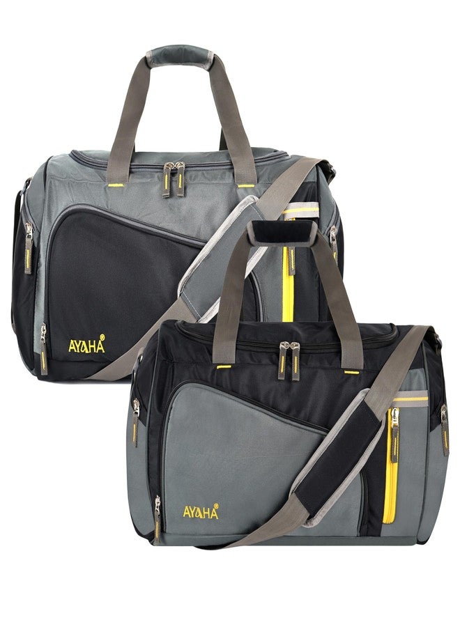 Ayaha Pack of 2 Travel Bag, Weekender Duffle Bag, Luggage Bag for Travelling, Cabin Bag with Adjustable Long Strap, Multi Pockets & Light Weight to Carry (50x25x28cm) 35 litres - Image 1