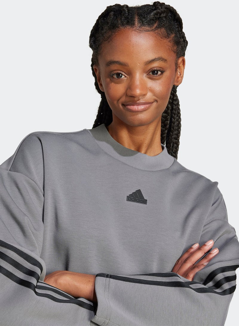 Adidas Future Icon 3 Stripe Sweatshirt - Image 3