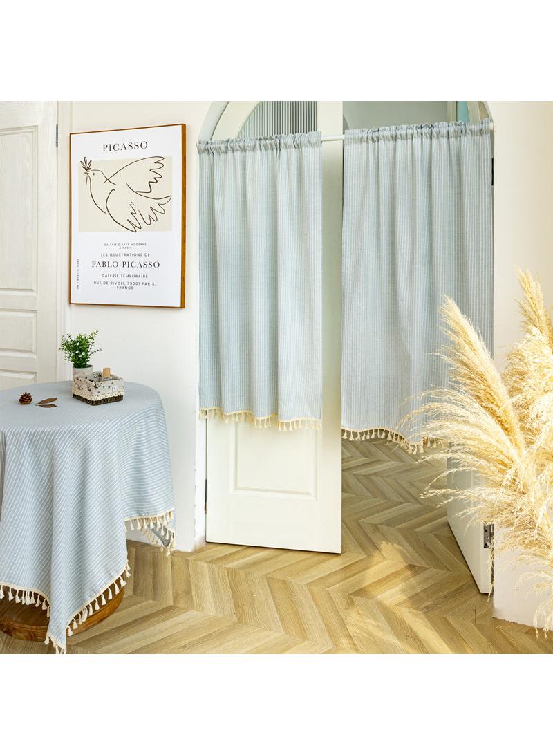 2 pcs Partition curtain kitchen tassel door curtain short curtain hanging curtain 70*140cm - Image 1