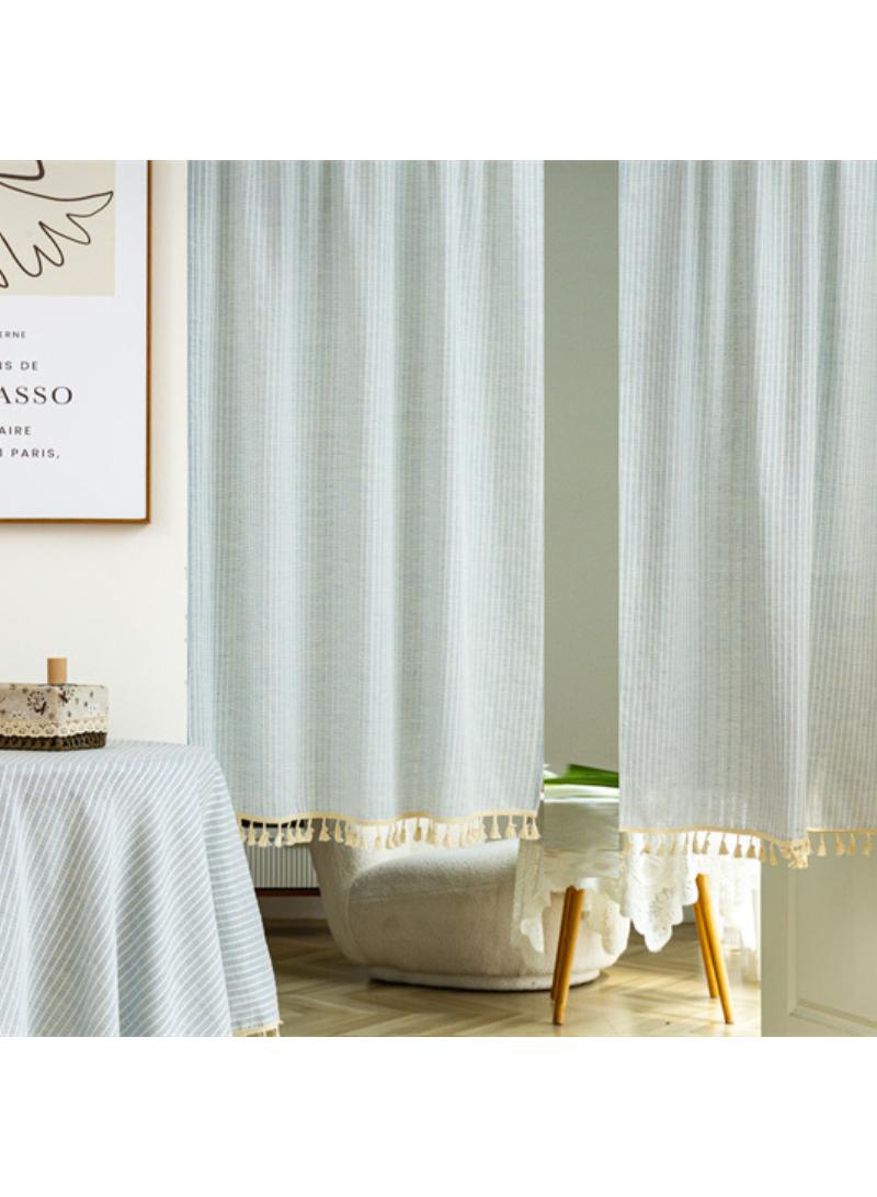 2 pcs Partition curtain kitchen tassel door curtain short curtain hanging curtain 70*140cm - Image 2