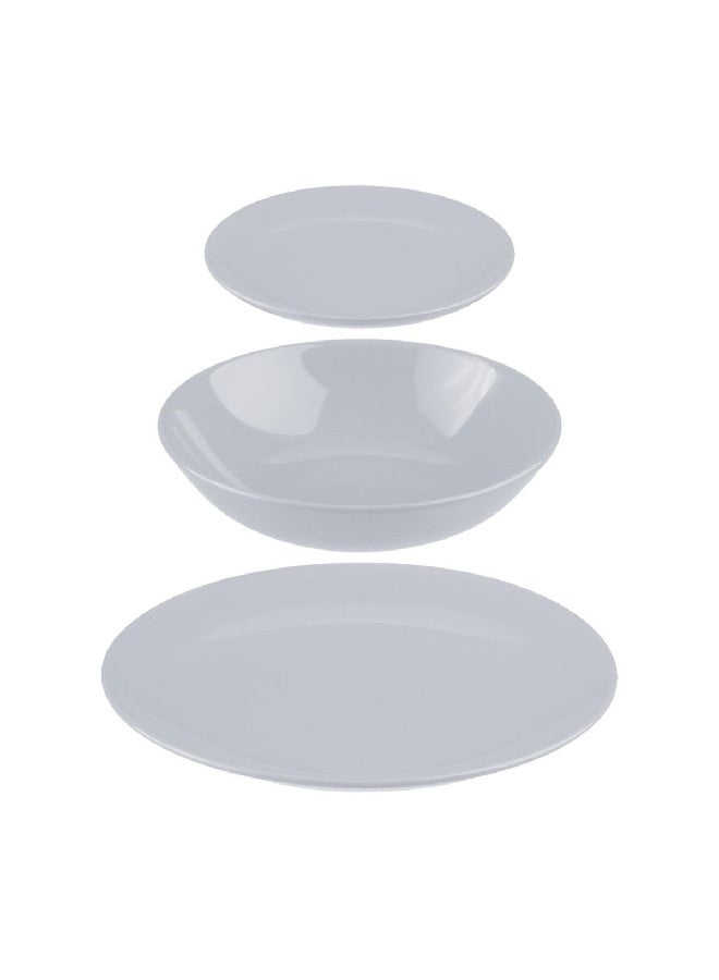 Secret de Gourmet 18-Piece Round Shape Colorama Dinnerware Set Grey 27.5 x 28.5 x 28 cm 154520C - Image 1