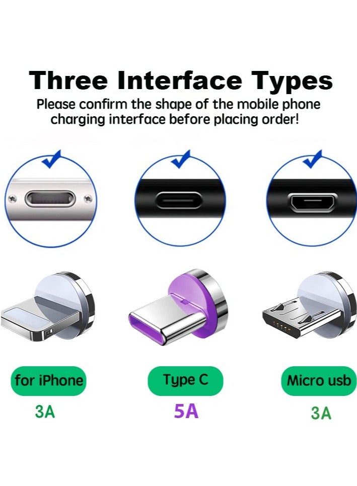 AROAQ 3 In 1 Magnetic Charging Cable, Fast Charging Rotating Mobile Charge Cable, Liquid Silicone Material High Speed Data Transfer Cable, Strong And Durable Usb Magnet Drawer Cable, (1pc, 1m Black) - Image 4