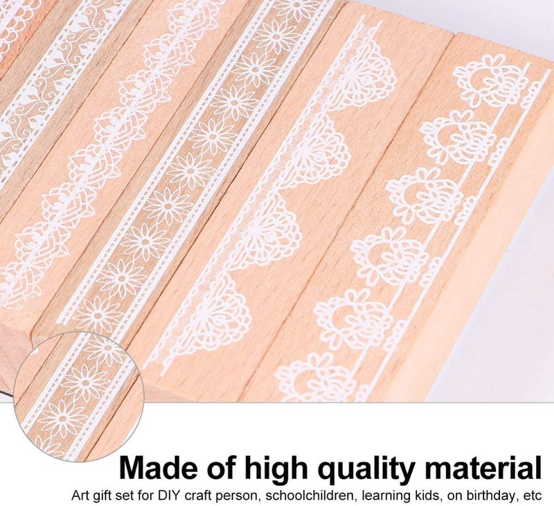kreni Christmas Decor Wax Seal Stamp Christmas Wooden Scrapbook Stamp 10pcs Vintage Lace Stamp Sets Favor Gifts for DIY Arts Crafts Drawing Holiday Bag Fillers Vintage Decor Vintage Decor - Image 5