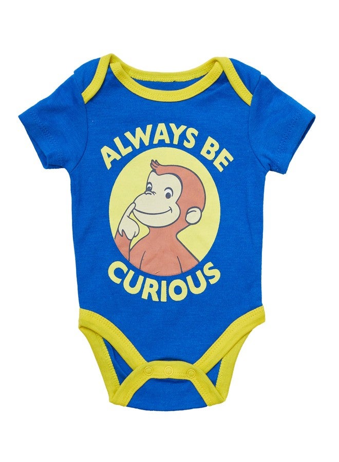 Curious George Baby Boys' Bodysuit Pants and Bandana Accessory 3 Piece Set (Blue/Yellow, 0-3 Months) - Image 4
