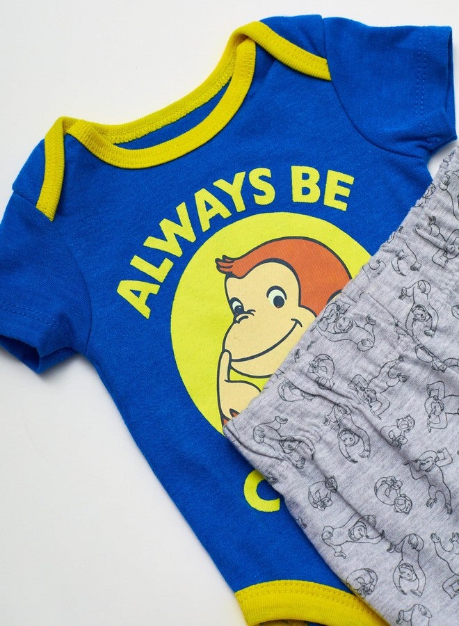 Curious George Baby Boys' Bodysuit Pants and Bandana Accessory 3 Piece Set (Blue/Yellow, 0-3 Months) - Image 3