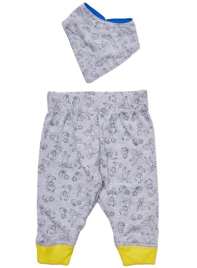 Curious George Baby Boys' Bodysuit Pants and Bandana Accessory 3 Piece Set (Blue/Yellow, 0-3 Months) - Image 5