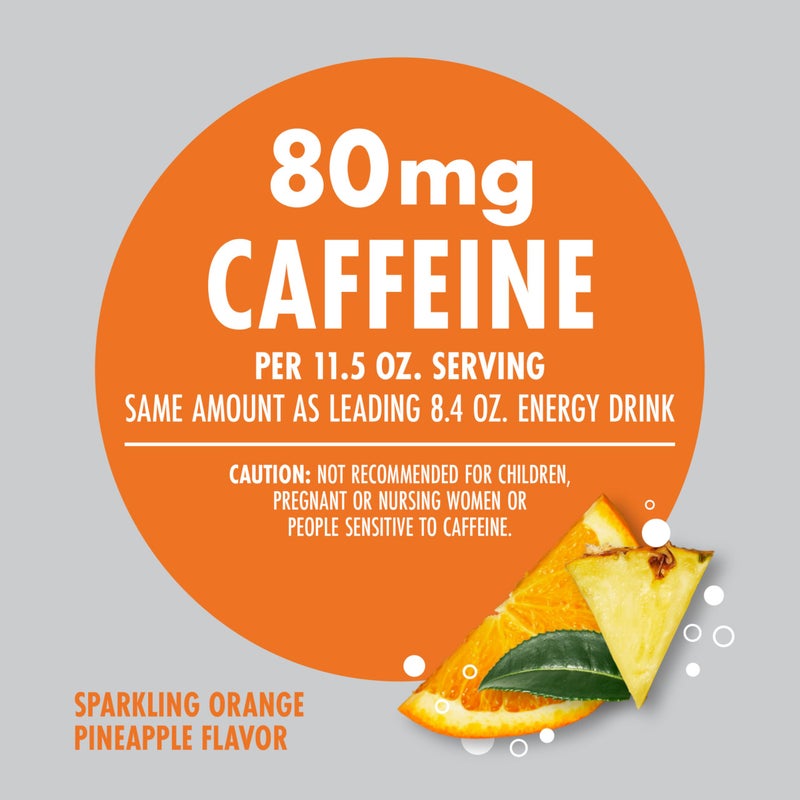 V8 +Energy Sparkling Orange Pineapple Juice Energy Drink, 11.5 fl oz Can (4 Pack) - Image 2